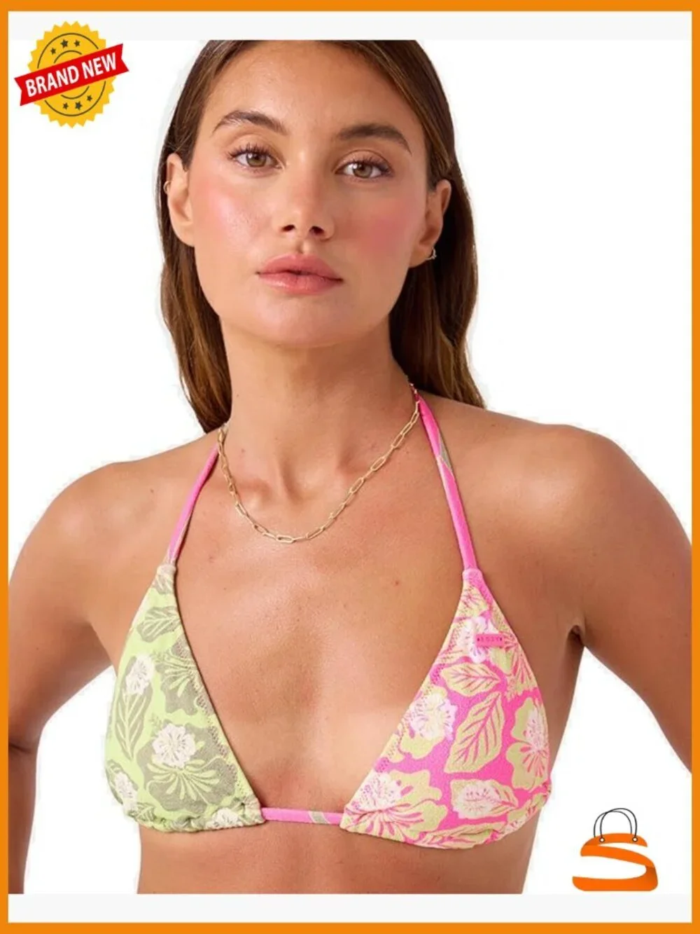Reversible Bikini Top UPF 50+ Quick-Dry Removable Pads X-Small